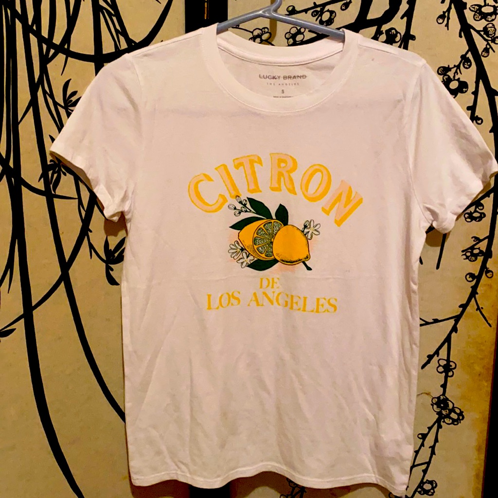 Lucky Brand Citron De Los Angeles White Tee